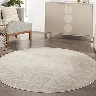 Nourison Home Nourison Essentials Ivory Beige 6' x Round Area Rug - Easy...