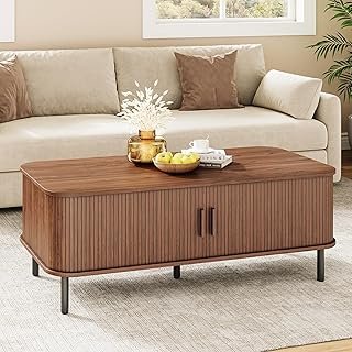 ONBRILL 47.2 Inch Mid Century Modern Coffee Table with Storage, Rectangl...