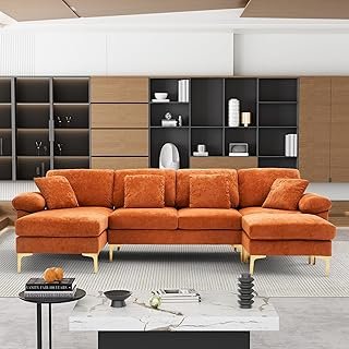 OUYESSIR U-Shaped Sectional Sofa Couch, 4 Seat Sofa Set for Living Room,...