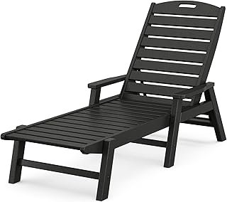 POLYWOOD NCC2280MA-P Nautical Arms Chaise, Black