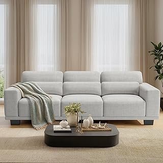 Pipishell 3-Seater Sofa Couch with Deep Seats & Wide Armrests, 89″ Soft ...