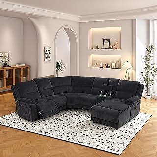 Power Recliner Sectional Sofa Set, Reclining Sectional Couch with Chaise...