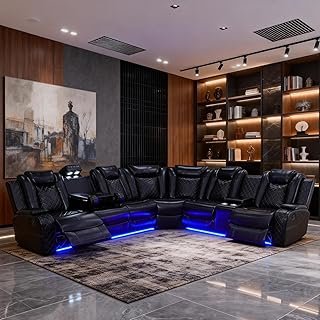 Power Recliner Sofa Set, Living Room Furniture Sets, Leather Sectional S...