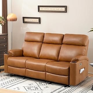 Power Reclining Sofa, Electric 3-Seat Dual Recliner Sofa with USB Ports,...