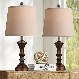 ROTTOGOON Retro Table Lamps Set of 2 Nightstand Lamp for Bedroom Vintage...