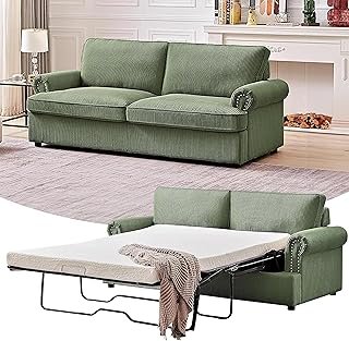 Reversible Sleeper Sofa Bed with Comfortable Memory Foam Mattress, Conve...