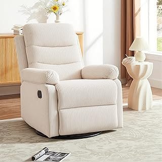 Rocking Recliner Chair,Modern Swivel Glider Recliner Chair,Corduroy Fabr...