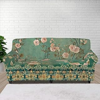 Rose Print Sofa Covers for 3 Cushion Couch Vintage Pattern Couch Sofa Sl...