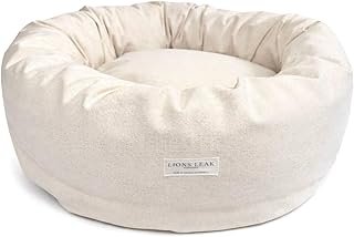 Round Dog Bed – Natural Canvas, Removable Washable Cover, Raw Cotton or ...