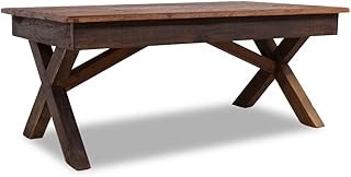 Rustic Farmhouse Coffee Table, 43.3x23.6x17.7 in Solid Mahogany Rectangl...