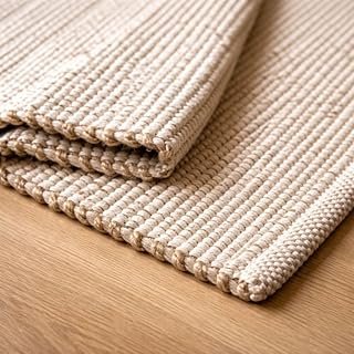 S & L Homes Jute Cotton Hand Woven Natural Farmhouse Area Rug for Living...