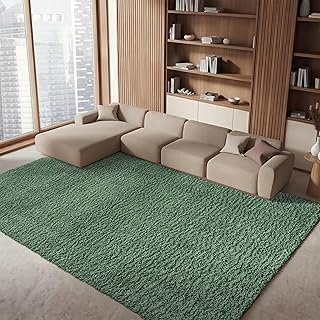 SAFAVIEH Area Rug 8x10 - August Shag Collection - Large - Green, Solid P...
