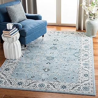 SAFAVIEH Area Rug 8x10 - Isabella Collection - Large - Light Blue & Crea...
