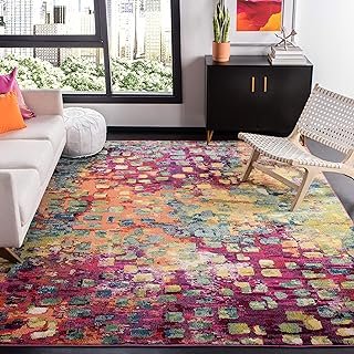 SAFAVIEH Area Rug 8x10 - Madison Collection - Large - Fuchsia & Gold, Bo...
