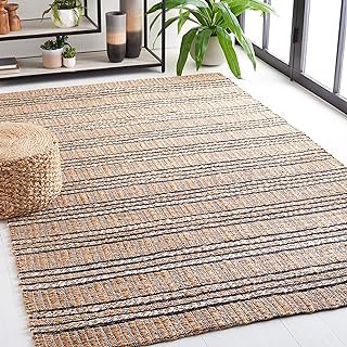 SAFAVIEH Area Rug 8x10 - Natural Fiber Collection - Large - Navy & Natur...