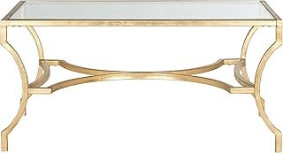 SAFAVIEH Home Collection – Alphonse Gold Leaf Curved Leg Coffee Table wi...