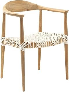 SAFAVIEH Home Collection – Wade Light Oak Teak Wood Arm Chair with Woven...