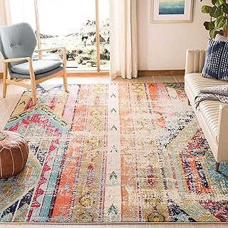 SAFAVIEH Monaco Collection Area Rug - 8' x 10', Multi, Boho Chic Tribal ...