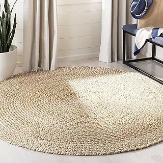 SAFAVIEH Natural Fiber Round Collection 4' Round Ivory NF804B Handmade B...