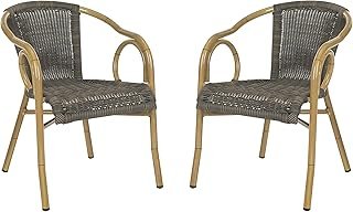 SAFAVIEH Outdoor Living Collection Dagny Wicker Arm Chairs