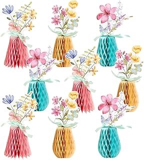 SUNBEAUTY 9PCS Spring Wildflower Party Decorations Wild Flowers Honeycom...