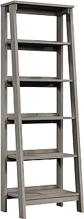Sauder Ladder Bookshelf 5 Tier Trestle Ladder Shelf Wooden Bookcase, in ...