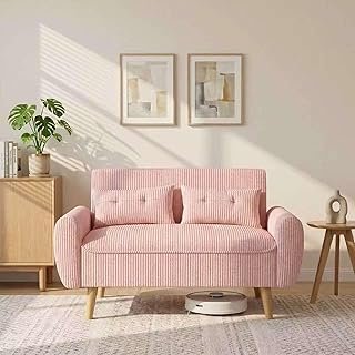 Shintenchi 48'' Loveseat Sofa, Mid-Century Modern Upholstered Couch Deep...