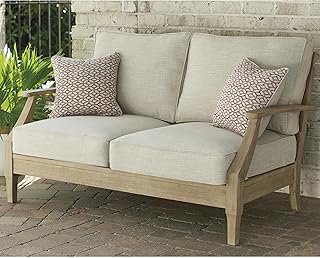 Signature Design by Ashley Clare View Coastal Outdoor Loveseat, Cushione...