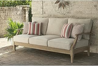 Signature Design by Ashley Clare View Outdoor Patio Sofa, 4 Throw Pillow...