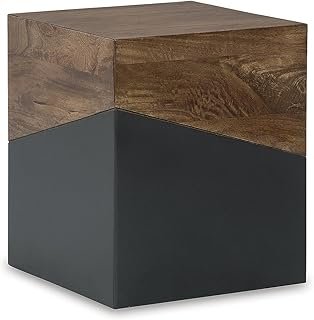Signature Design by Ashley Trailbend Eclectic Accent End Table, Brown & ...