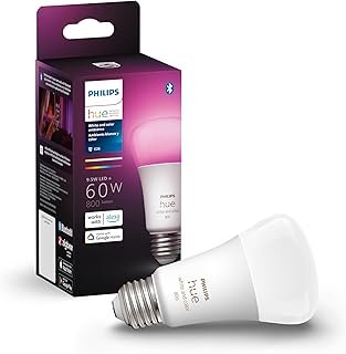 Smart 60W A19 LED Bulb - White and Color Ambiance Color-Changing Light -...