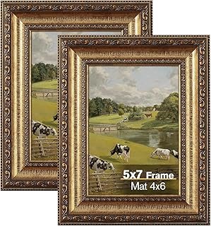 Splinterix 5x7 Gold Picture Frame, 2 Pack Ornate Vintage Picture Frames ...