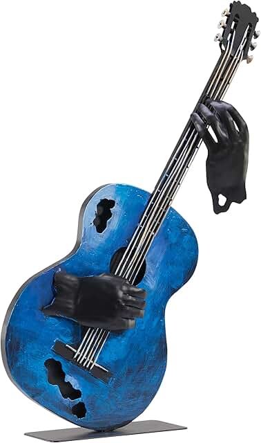 SunBlogs Art Metal Music Decor, 23” H Handmade Guitar Sculpture Home Dec...