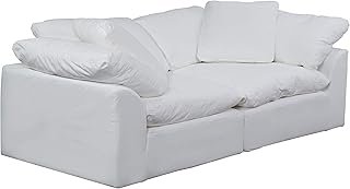 Sunset Trading Cloud Puff 2 Piece Modular Performance White Sectional Sl...