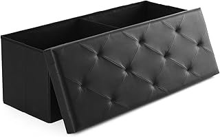 Sweetcrispy 43 Inches Folding Ottoman with Storage Bench, Foot Rest Stoo...