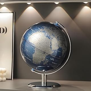 TTKTK World Globe with Stainless steel Stand, 8inch Earth Modern Desktop...