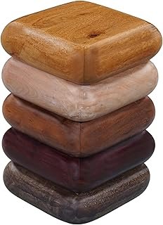 TUP THE URBAN PORT Zyra 18 Inch Side End Table, Sculptural Stacked Desig...