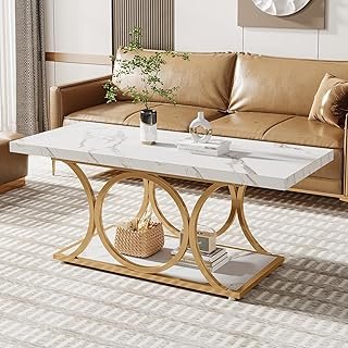 Tribesigns 46.45” Rectangle Coffee Table, Modern Coffee Tables for Livin...