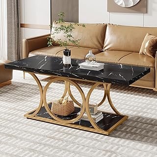 Tribesigns Rectangle Coffee Table, 47.24-inch Modern Coffee Tables for L...