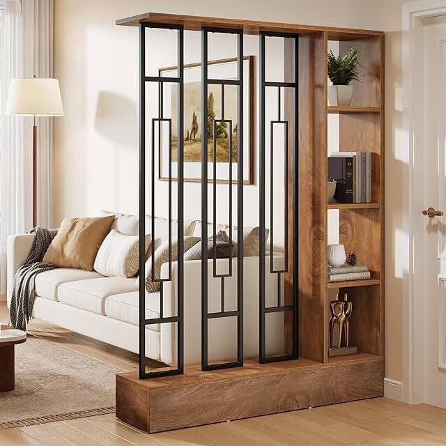 Tribesigns Wall Room Divider with Display Shelves, 70.9