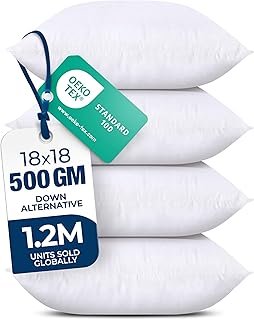 Utopia Bedding Throw Pillows (Set of 4, White) – 18 x 18 Inches Down Alt...