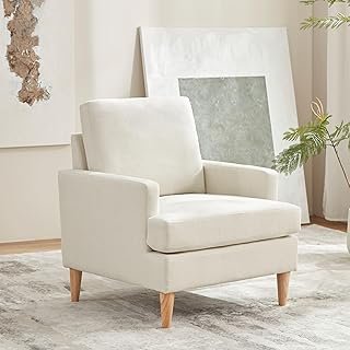 VKNOW Mid-Century Accent Chair, No Tools Assembly Required, Modern Uphol...