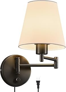 VONLUCE Modern Swing Arm Wall Mount Light Plug in, Corded Wall Lamps wit...