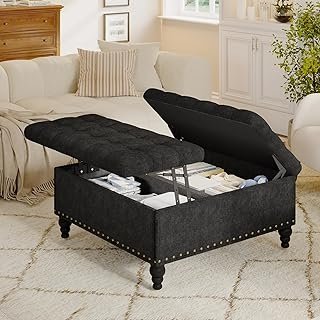 Versatile Lift-Top Ottoman with Storage, Multi-Function Storage Bench & ...