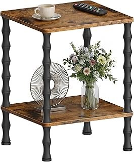 Vintage Small End Table, 21.9 Inch Wood Couch Side Table, Corner Table w...