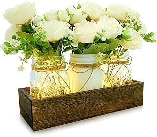 XXXFLOWER 3 Pcs Mason Jars Lights Fall Table Centerpieces - Birthday Gif...