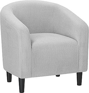 Yaheetech Accent Barrel Chair, Corduroy Fabric Club Chair, Furry Sherpa ...