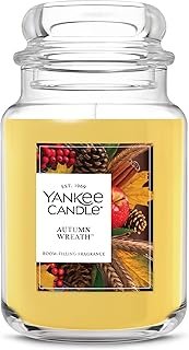 Yankee Candle Autumn Wreath, Thanksgiving Scented Candle, 22oz Large Jar...