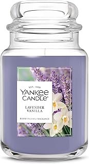 Yankee Candle Lavender Vanilla Scented Candle, 22oz Large Jar with up to...
