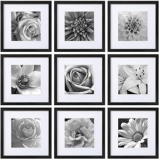 eletecpro 12x12 Picture Frames Set of 9 with Clear Acrylic Cover, Displa...